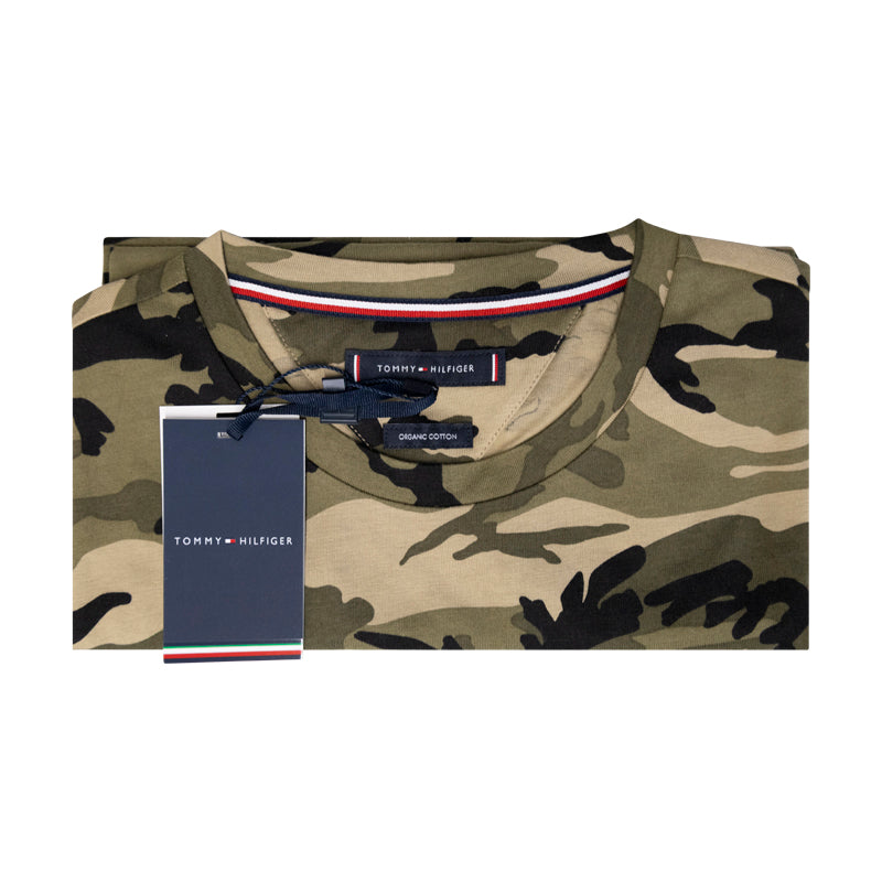Tommy Hilfiger Men's Logo T-Shirt Olive Camo 