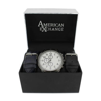 American Exchange Men's Grey & White Dial Watch With Interchangeable Straps 5318 *Ex-Display*