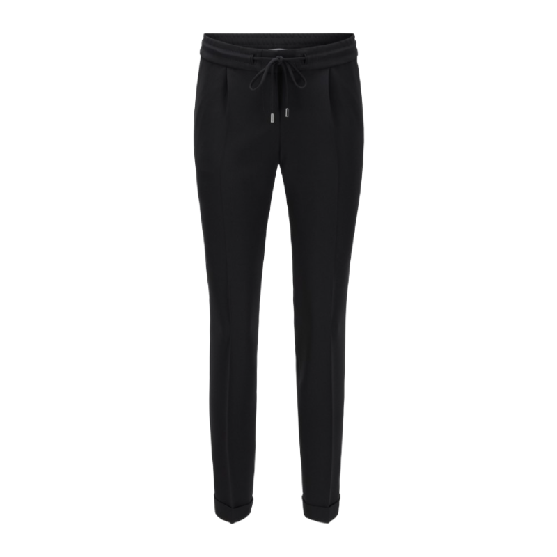 Hugo Boss Tariyana Women's Relaxed Fit Drawstring Cropped Trousers Black Size 38 (UK10)