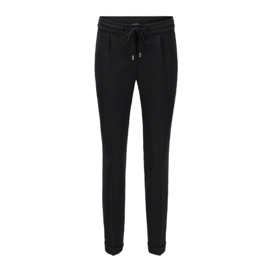 Hugo Boss Tariyana Women's Relaxed Fit Drawstring Cropped Trousers Black Size 38 (UK10)
