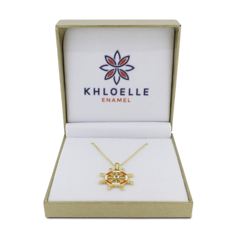 Khloelle Gold Necklace Ship Wheel LC0070797