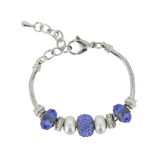 Lovita Charm Bracelet Blue Crystals 