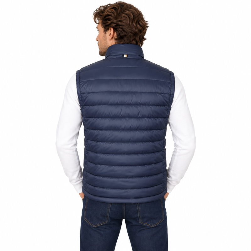Hugo Boss Padded Packable Gilet Calano 10242263 Dark Blue - Size 54