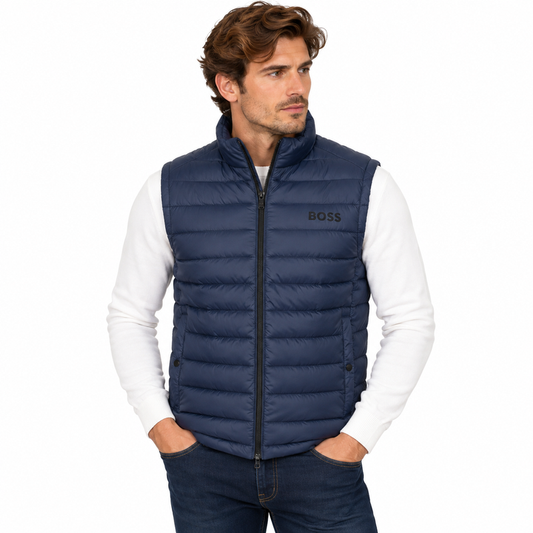 Hugo Boss Padded Packable Gilet Calano 10242263 Dark Blue - Size 54