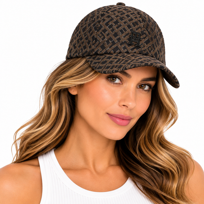 Tommy Hilfiger Women's Monogram Jacquard Baseball Cap Black & Brown O/S