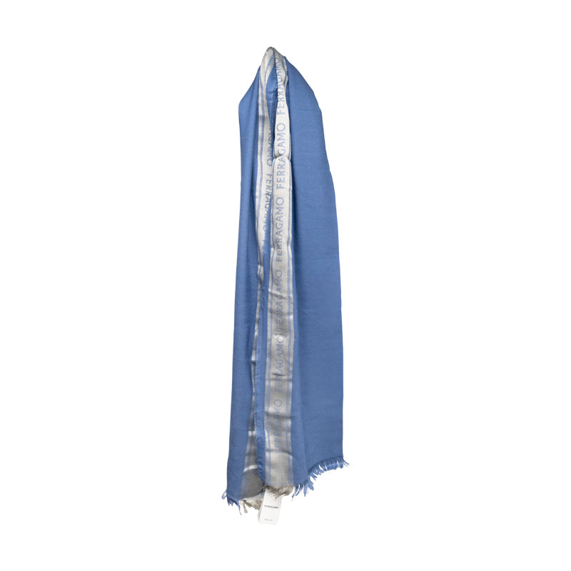Salvatore Ferragamo Scarf With Lettering Blue