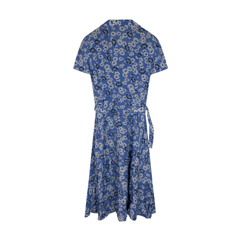 Ralph Lauren Women's Polo Floral Crepe Short-Sleeve Dress Blue