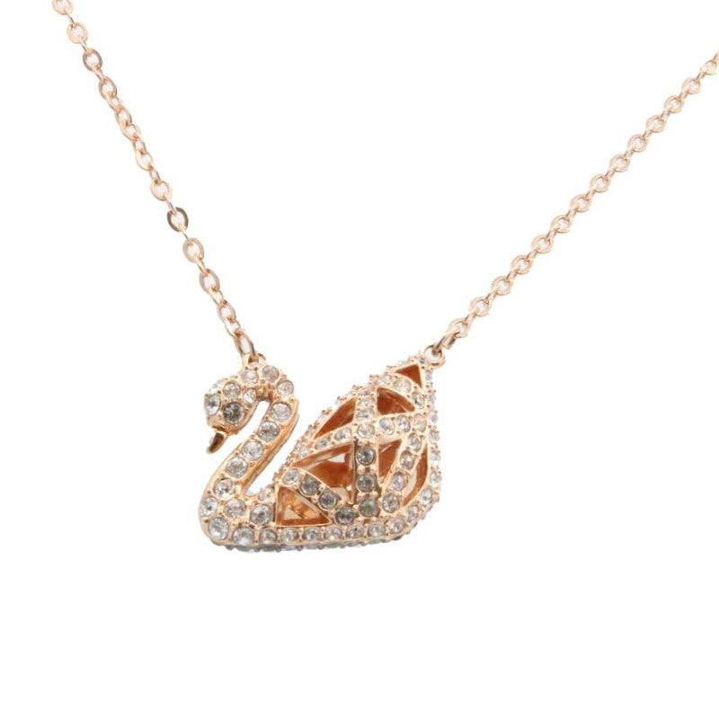 Swarovski Facet Swan Two Tone Rose Gold Necklace 5492231