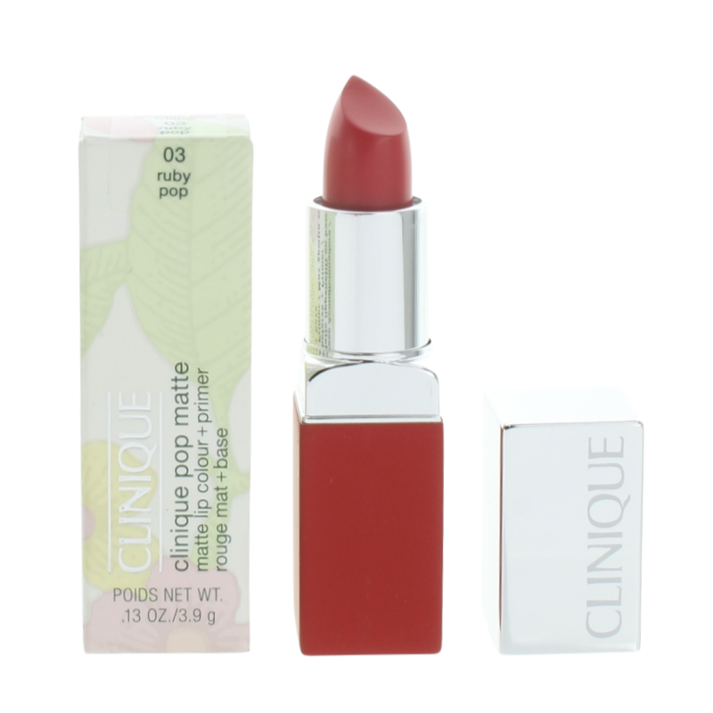 Clinique Pop Matte Lipstick + Primer 03 Ruby Pop