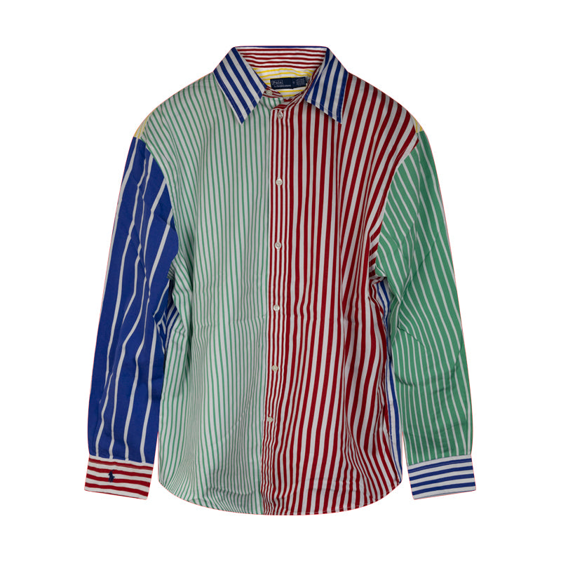 Ralph Lauren Women's Oversized Striped Cotton Multi Coloured Shirt