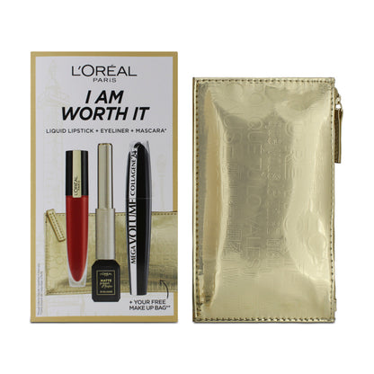 L'Oreal I Am Worth It Cosmetic Set Gold Box