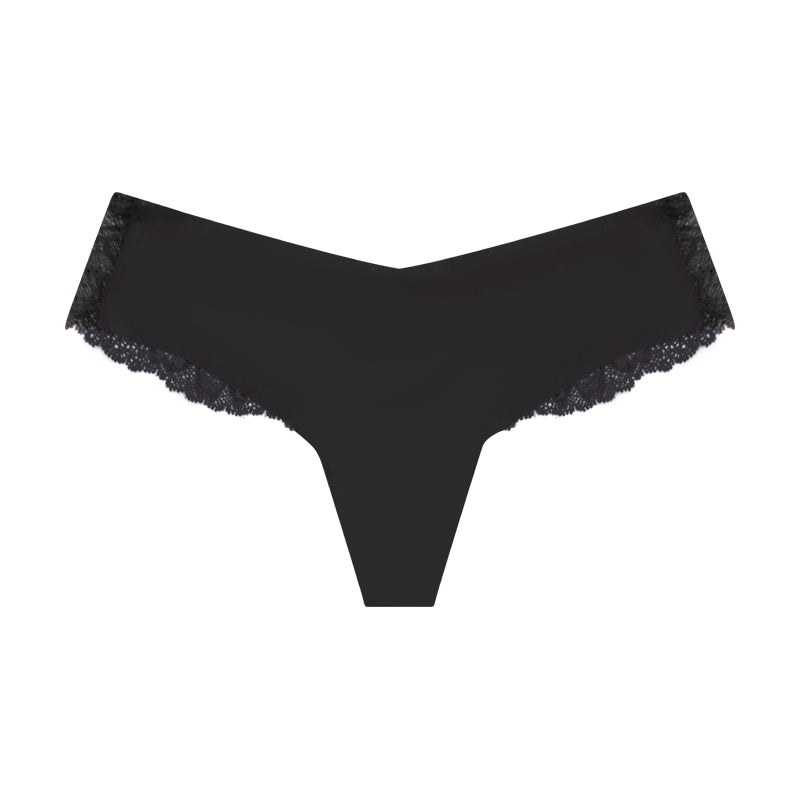 Victoria's Secret Raw Cut Thong Black - Small