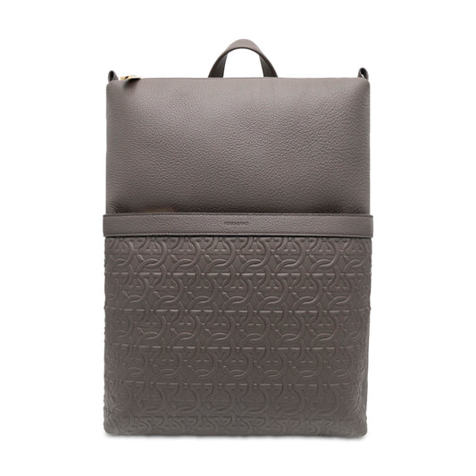 Salvatore Ferragamo Embossed Leather Backpack Brown