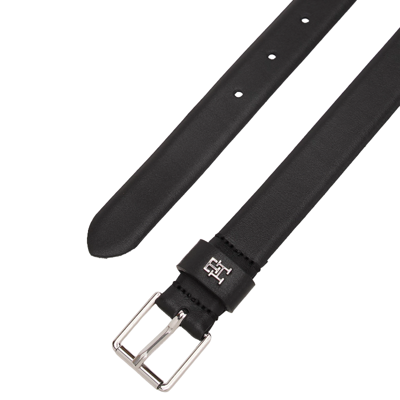 Tommy Hilfiger Square Buckle Leather Belt Black Women's AW0AW16607