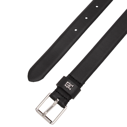 Tommy Hilfiger Square Buckle Leather Belt Black Women's AW0AW16607