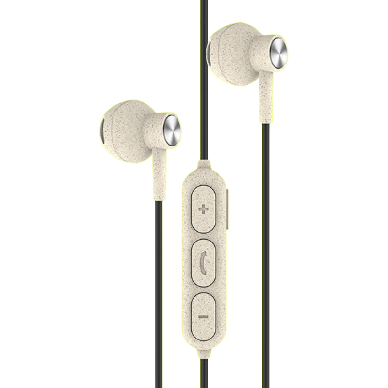 Bitmore Aural Buds Bluetooth Earphones Wheat Straw - Black Cable (Blemished Box)