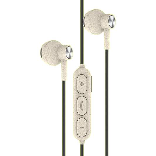 Bitmore Aural Buds Bluetooth Earphones Wheat Straw - Black Cable (Blemished Box)