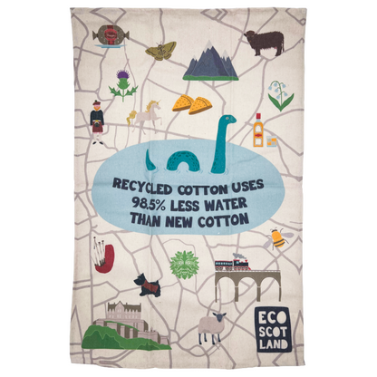 Milly Green Eco Scotland 100% Recycled Cotton Tea Towel