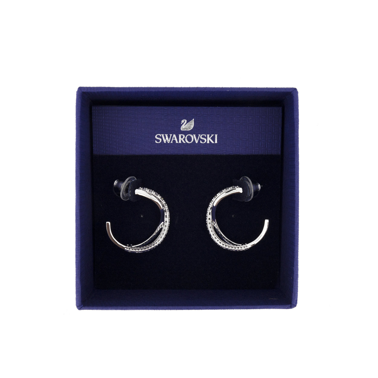 Swarovski Twist White Hoop Earrings 5563908