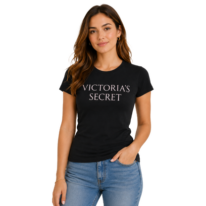 Victoria's Secret Logo Women's Black T-Shirt - X Small
