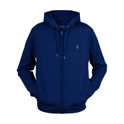 Ralph Lauren Polo Mens Hybrid Full-Zip Hoodie Aviator Navy