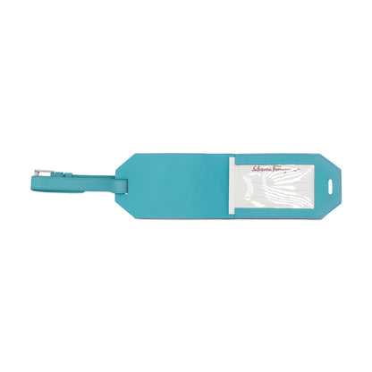 Salvatore Ferragamo Blue Leather Luggage Tag Travel