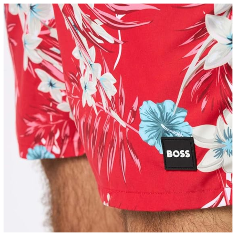 Hugo Boss Men's Swimming Shorts Red Piranha XX Large