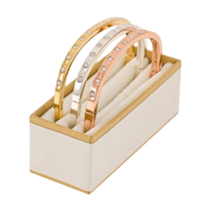 Andre Piasso Ladies Triple Bangle Set Silver Gold & Rose Gold