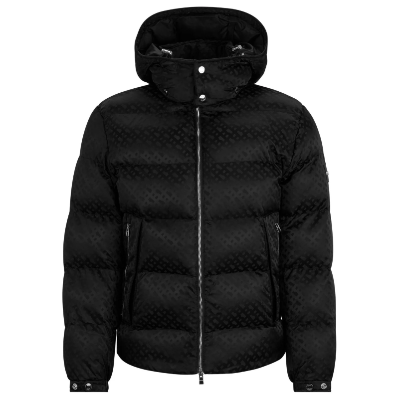 Hugo Boss Carbonian Monogram-Jacquard Men's Black Padded Jacket