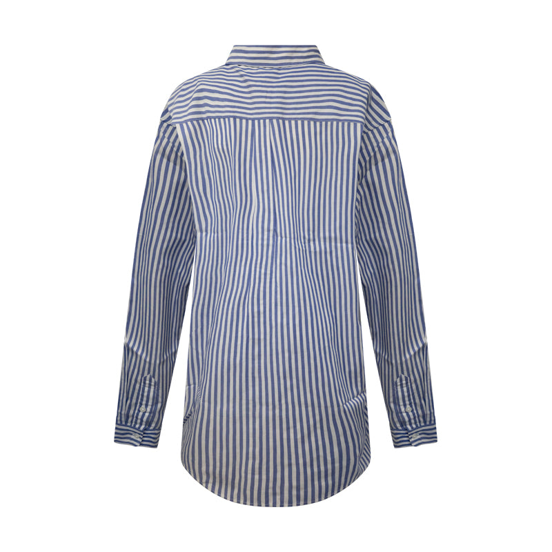 Fynch Hatton Blue & White Striped Long Sleeved Women's Shirt