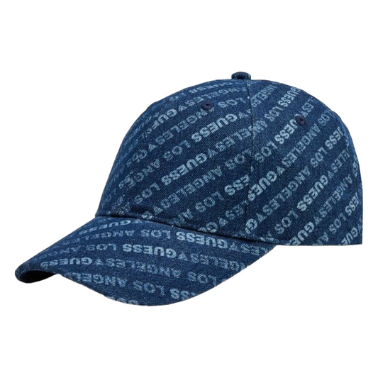 Guess Men's Blue Cotton Baseball Cap