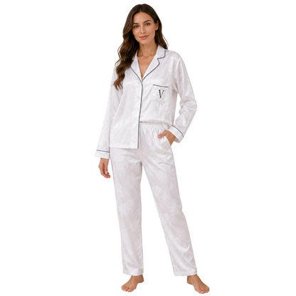 Victoria's Secret Pyjamas Set White Satin Long Sleeved