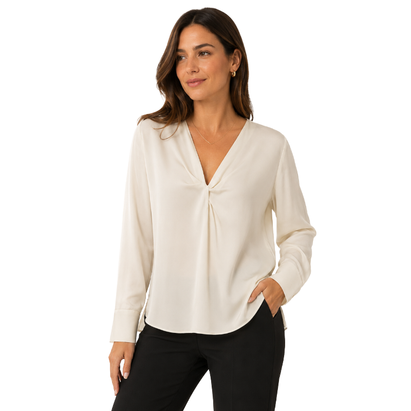 Hugo Boss Silk Women's Blouse Shirt Bidinta White