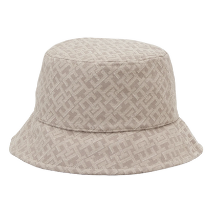Tommy Hilfiger Monogram Jacquard Women's Beige Bucket Hat One Size