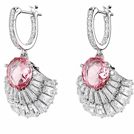 Swarovski Pink Rhodium Silver Drop Earrings 5691288