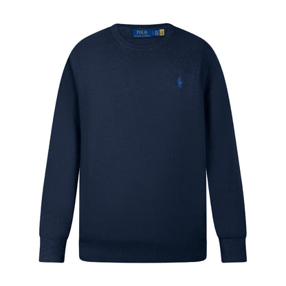 Ralph Lauren Polo Textured Cotton Crewneck Sweater Navy