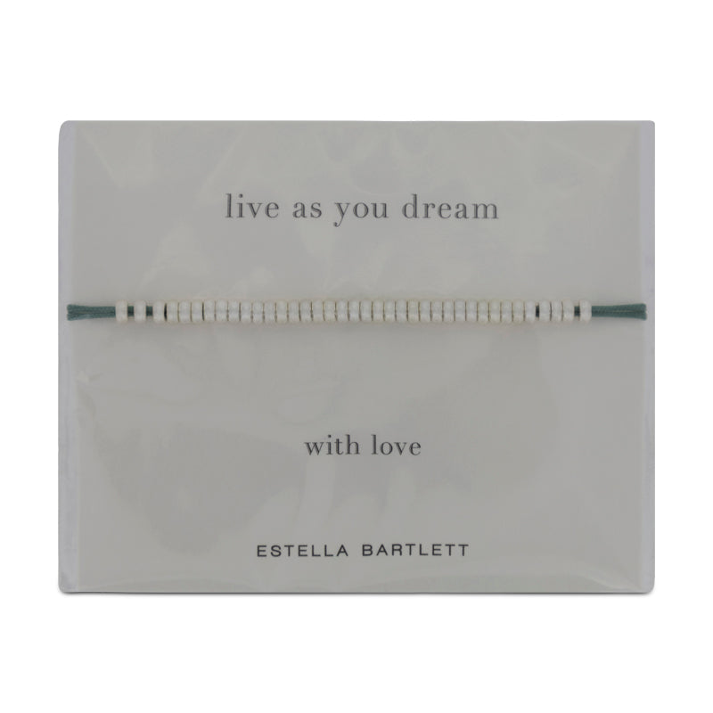 Estella Bartlett Silver Beaded Green Corded Bracelet