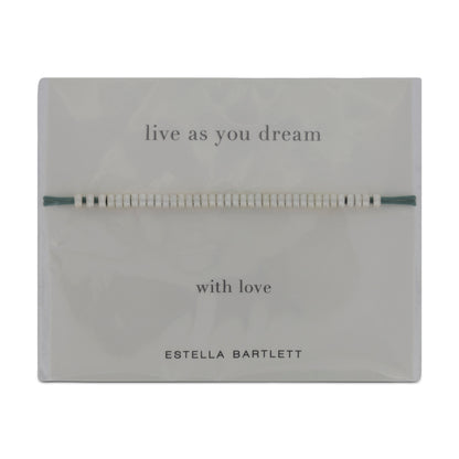 Estella Bartlett Silver Beaded Green Corded Bracelet