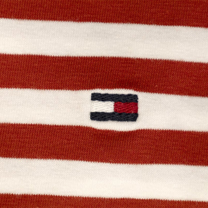 Tommy Hilfiger Men's Striped T-Shirt Cinnabar Red & White