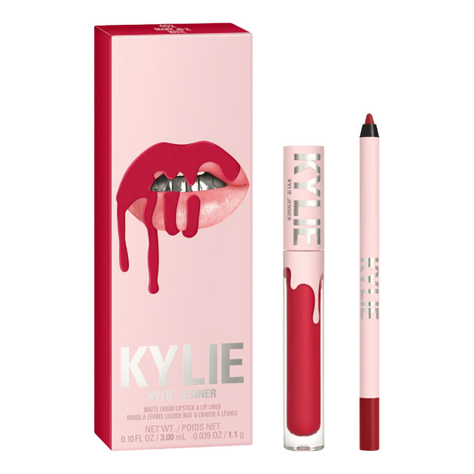 Kylie Cosmetics Matte Red Lipstick & Liner Set 402 Mary Jo K (Blemished Box)