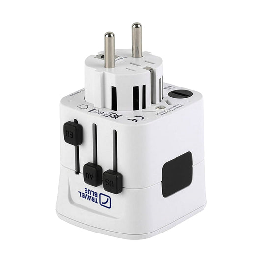 Travel Blue Earthed Worldwide Adaptor