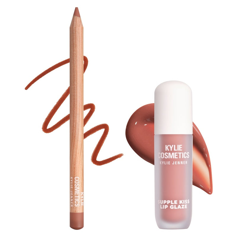 Kylie Cosmetics Supple Kiss Lip Glaze & Precision Lip Liner Kit 717 Coconut 2.0 on a white background