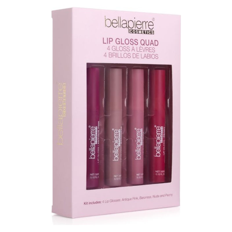 Bellapierre Lip Gloss Quad gift set angled view