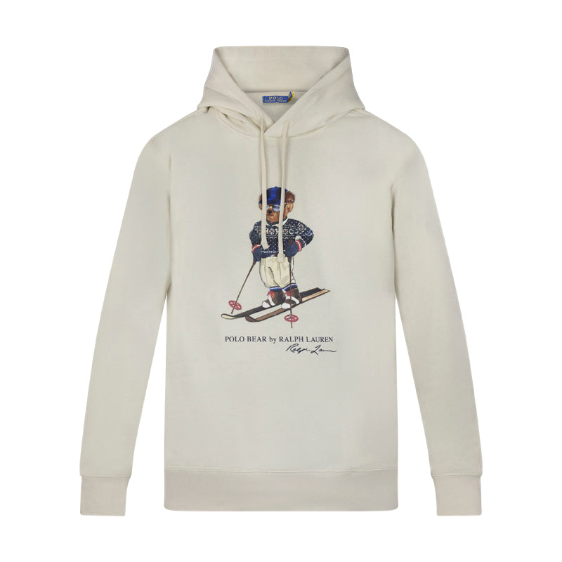 Ralph Lauren Ski Polo Bear Fleece Hoodie Cream