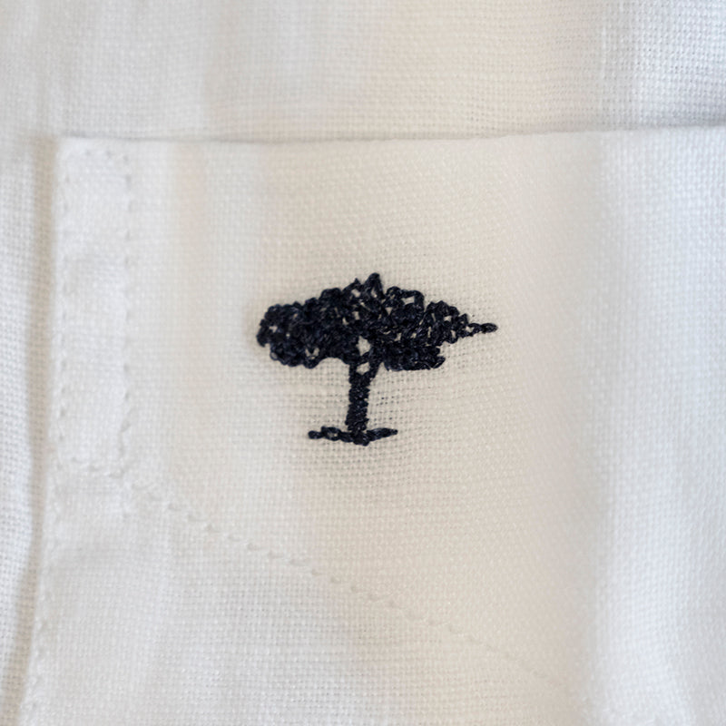 Fynch Hatton Men's Short Sleeve Linen Shirt White