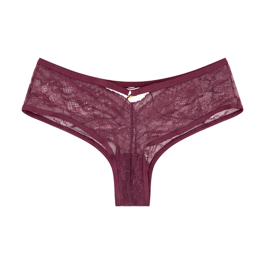 Victoria's Secret Novelty Cheeky Knickers Velvet Maroon X Small