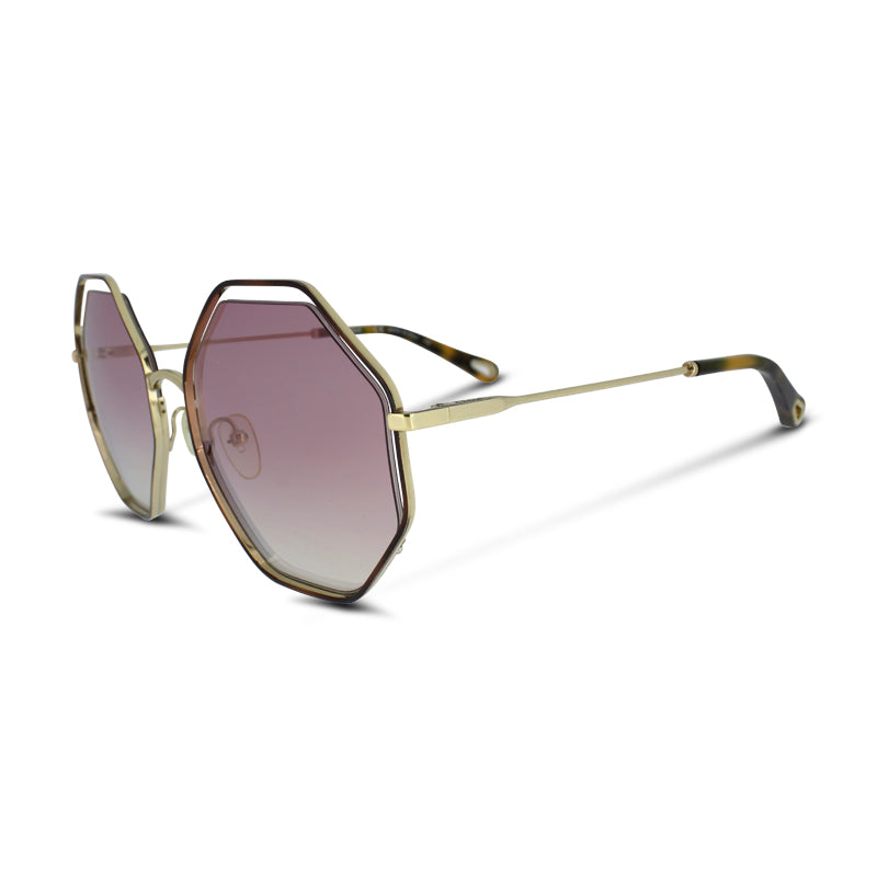 Chloe Havana Bronze Octagonal Sunglasses CE132S 205 *Ex Display*