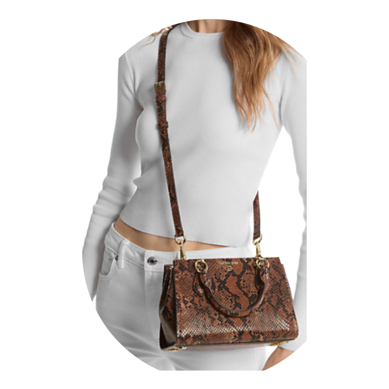 Michael Kors Marilyn Small Snake Embossed Leather Crossbody Bag