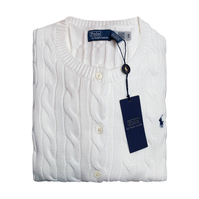 Ralph Lauren Cable-Knit Cardigan | White | Cotton