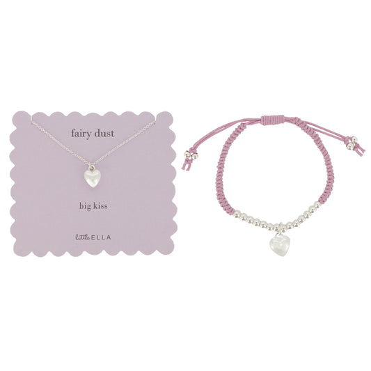 Estella Bartlett Fairy Dust Heart Necklace and Bracelet